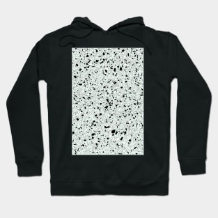 'Speckle Party' Mint Green Black White Dots Speckles Terrazzo Pattern Hoodie